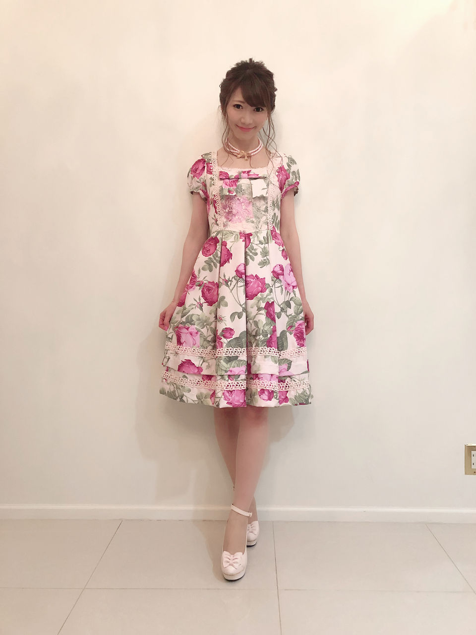 ☆ラブリー♪☆メリーベルドールワンピ☆メリーベルローズ柄ピンク