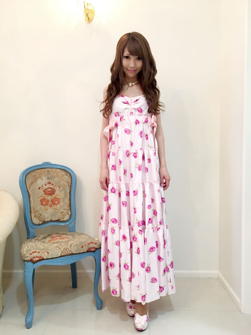 ☆Sale50％OFF☆シシリアツインリボンマキシ☆BBローズ柄ピンク×ローズ