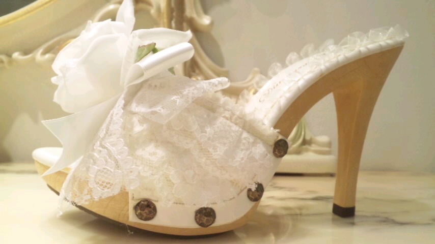薔薇レースリボンミュール☆白☆*' : ♡Atelier Diamante Nagoya♡