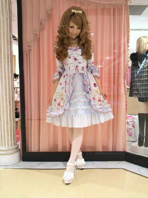 ☆Sale70%OFF☆ベルサイユワンピ☆オーナメントリボン柄サックス、残り  