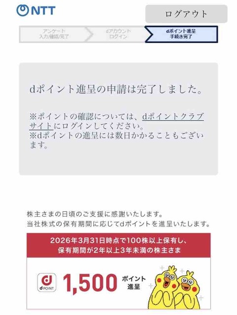 2026年6月収支(NTT 株主優待)