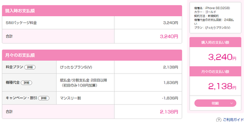 UQモバイル iPhoneSE 実質無料