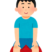 バランスボールに乗っている人のイラスト（前）