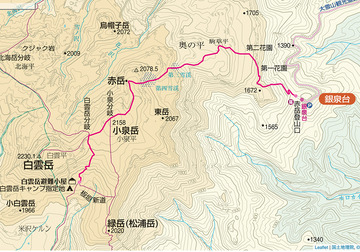 赤岳登山口〜白雲岳避難小屋