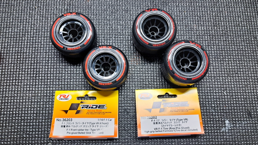 RIDEライドF1ラバースリックタイヤ新品□TRGschumacherICON2XRAYタミヤ