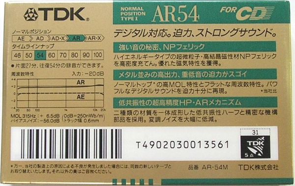 オーディオカセット今日の1本！ その35 TDK AR : 4.75cm/sec