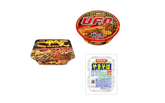 カップ焼きそば業界ってペヤングとUFOと一平ちゃんの三強による覇権争いみたいなところあるよな : なんJですの