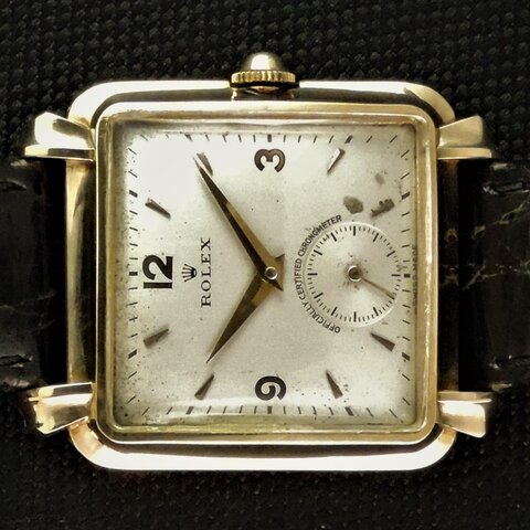 ◎ROLEX◎Ref.8094/K18YGスクエアケースの手巻きモデル70年以上前の  