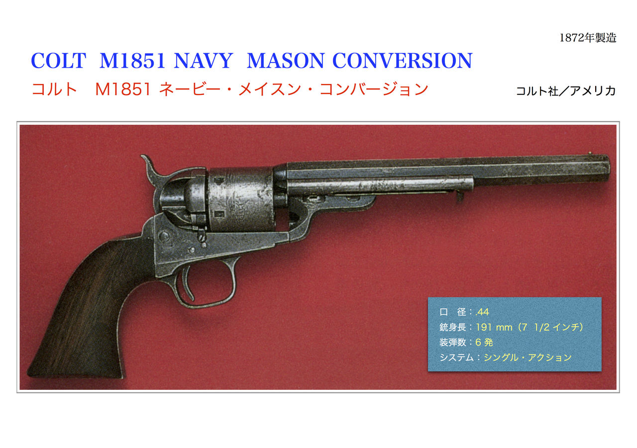 コルト メイスン M1872 コンバージョン 世界の名銃コレクション 年代順 コルト メイスン M1872 コンバージョン 世界の名銃コレクション 年代順