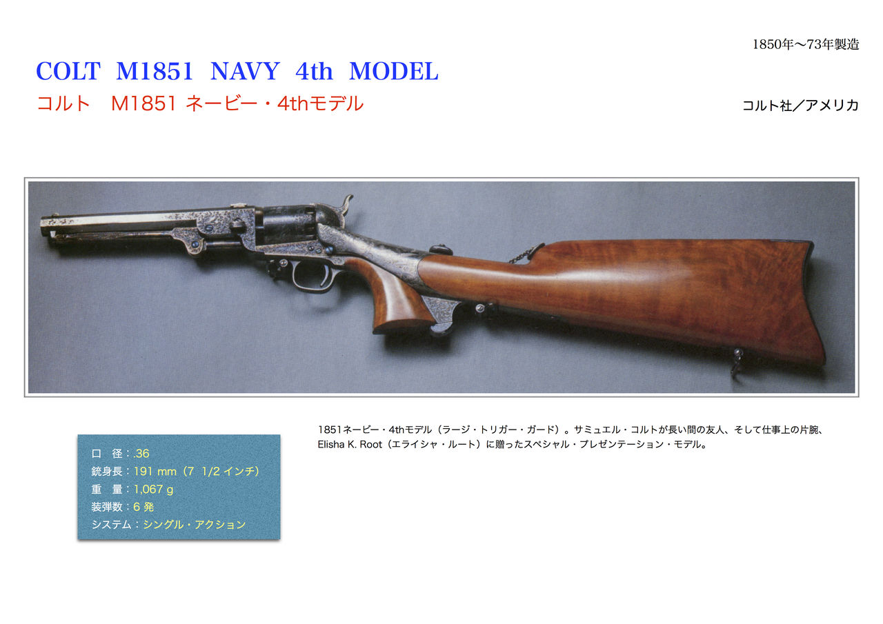 ハートフォード製コルト1861ネービー （西部劇の銃 拳銃編