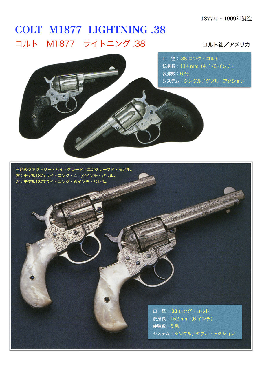 コルト ダブル アクション リボルバー M1877 世界の名銃コレクション 年代順