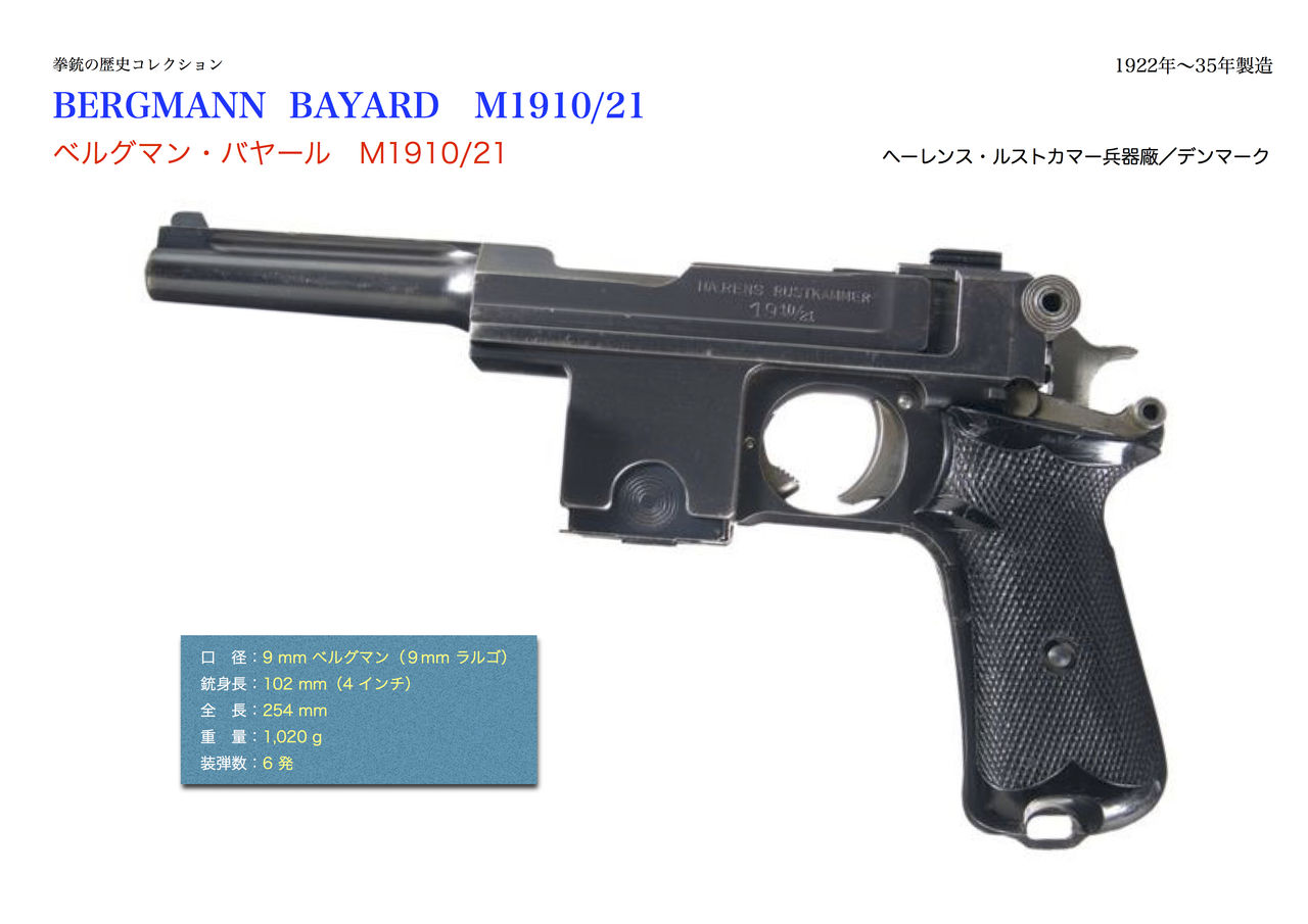 ベルグマン バヤール M1910 21 拳銃の歴史コレクション