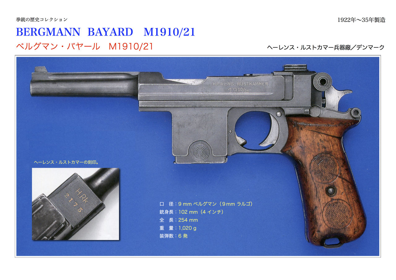 ベルグマン バヤール M1910 21 拳銃の歴史コレクション