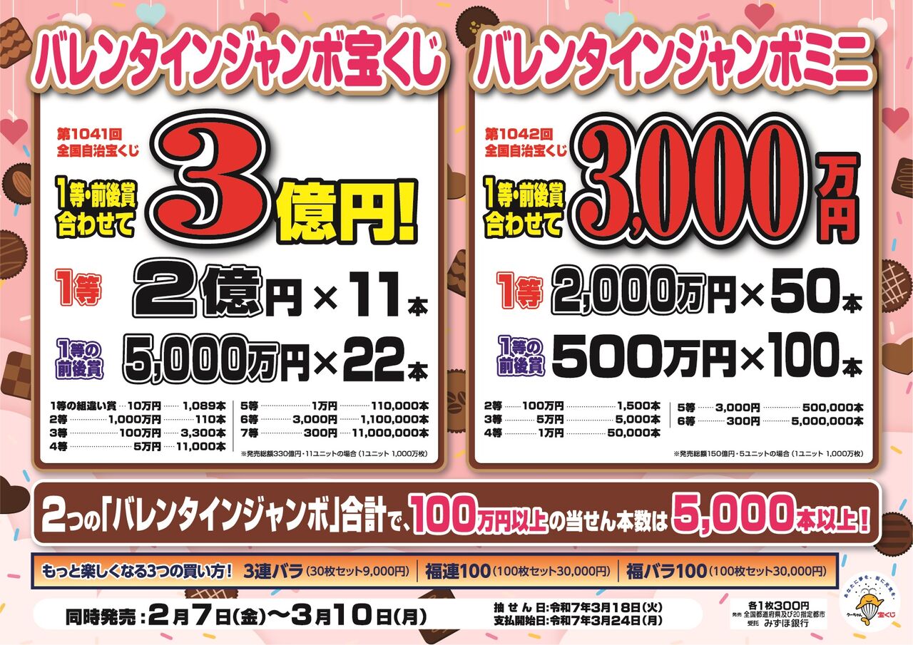 【一攫千金】3億円で恋人GET!?バレンタイン宝くじが熱いww