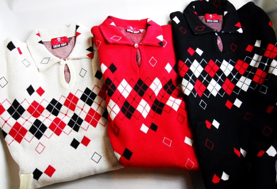 BLACK ファッション CREAM SODA クリームソーダ アーガイル セーター M