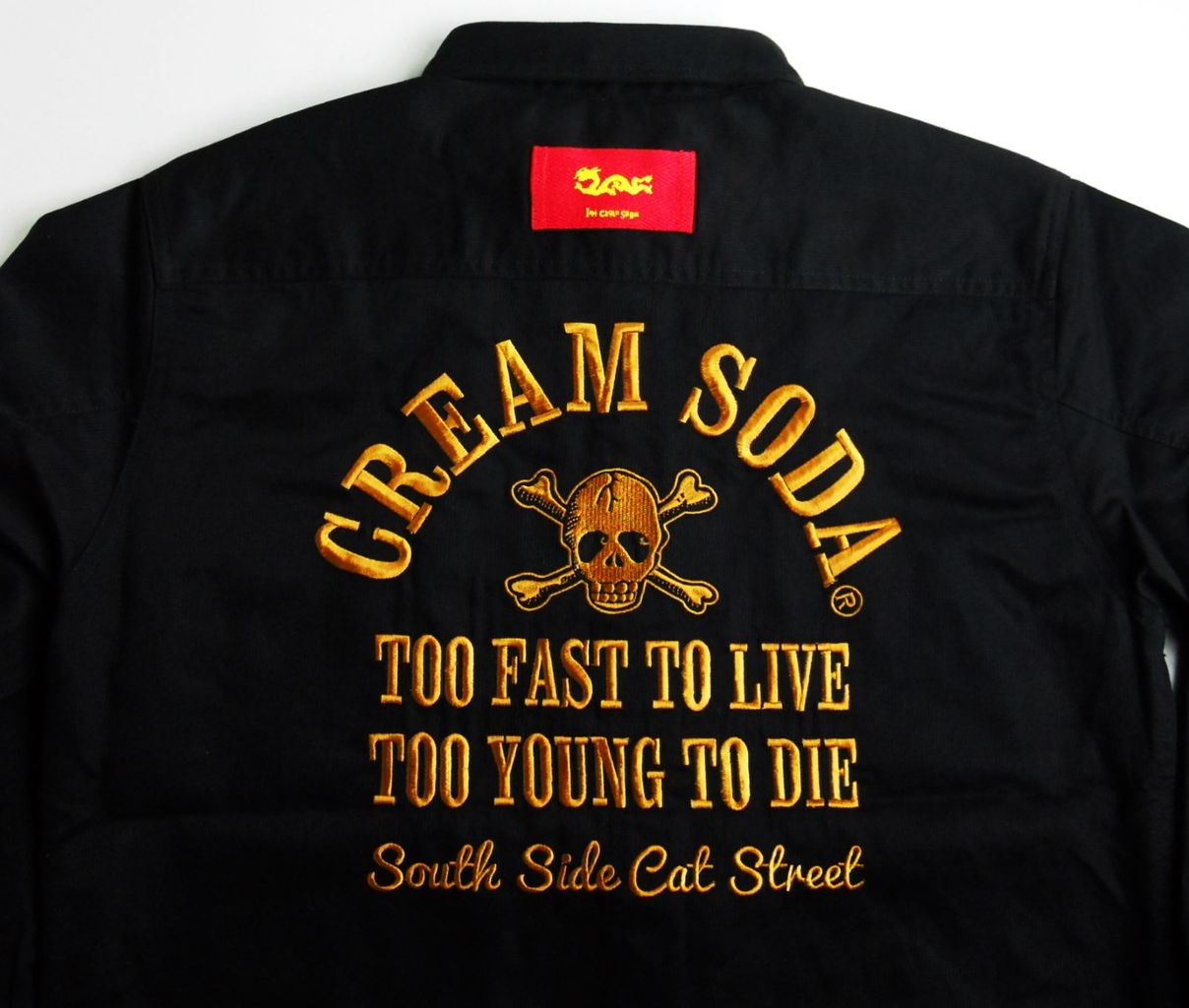 大*ん様 CREAM SODA 刺繍入りジャケット CREAM SODA クリームソーダ Classics スカル刺繍 半袖 レーヨン