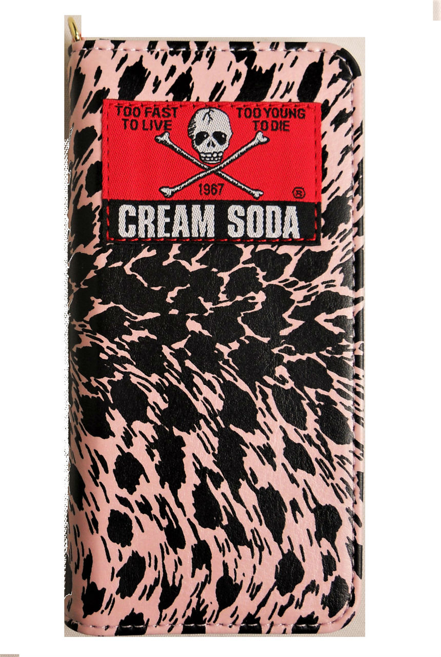 CREAM SODA ヒョウ柄手帳型ケースiPhoneケース ☆CREAM SODA ヒョウ柄手帳型 iPhoneケース 再入荷してます