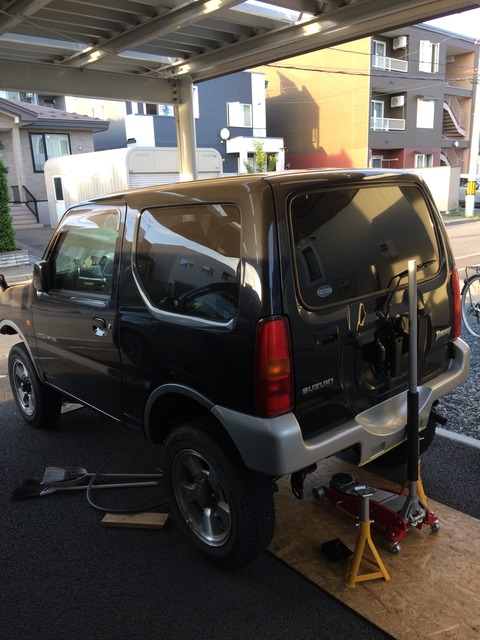 ジムニーJB23バンパーカットDIY_リア