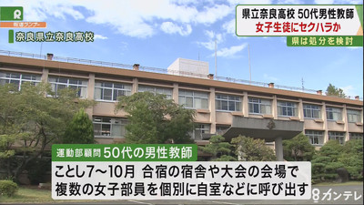 複数の女子生徒の体触りながら部活動指導 県立奈良高校 50代教諭の処分検討 マラソン速報