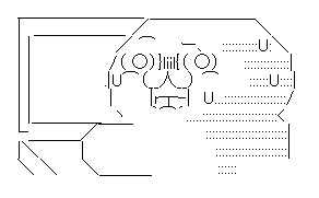 やる夫 PC 振り向き 汗 影