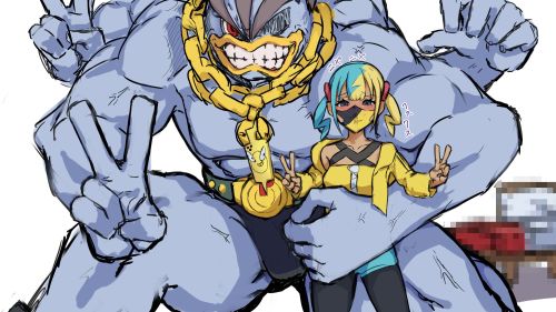 ポケモン　イラスト　ファンアート　カイリキー　黒人　差別　人種に関連した画像-01