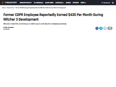 CDPR 月収 暴露 低賃金に関連した画像-02