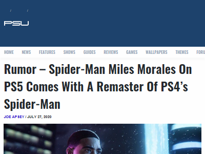 マジかよ Ps5 スパイダーマン マイルズ モラレス Ps4 スパイダーマン のリマスター版が同梱されるとの報道 オレ的ゲーム速報 刃 マジかよ Ps5 スパイダーマン マイルズ モラレス Ps4 スパイダーマン のリマスター版が同梱されるとの報道 オレ的ゲーム速報 刃