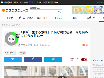 日本人の 割が 生きている意味わからない と考えていることが判明 10代女子が特に オレ的ゲーム速報 刃 日本人の 割が 生きている意味わからない と考えていることが判明 10代女子が特に オレ的ゲーム速報 刃