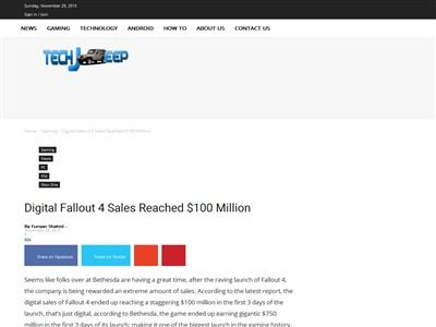 化け物 フォールアウト4 発売から3日で売上が900億円を突破 オレ