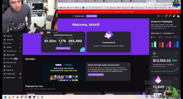 Twitch ツイッチ 人気 ストリーマー 配信者 Mizkif ゲーム実況 収益 ページ ポロリ 公開 1週間 200万円 時給 14万円 収入に関連した画像-03