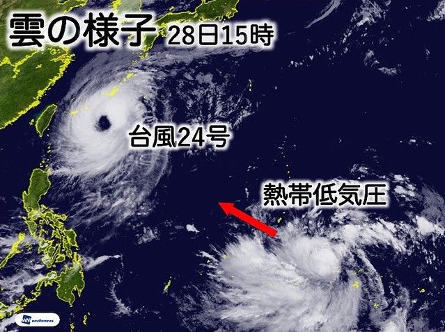 台風24号　天気　台風予備軍　発生　週末に関連した画像-01