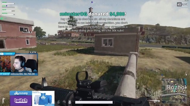 夢の世界 ゲーム配信サイト Twitch の超人気プロゲーマー Pubg の生放送中に視聴者から52万円を寄付されるｗｗｗ オレ的ゲーム速報 刃