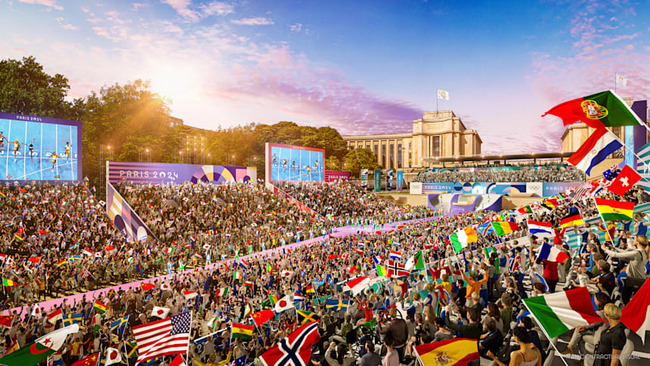 パリ五輪 広報イメージ 国旗 日章旗 太極旗 日本 韓国に関連した画像-05