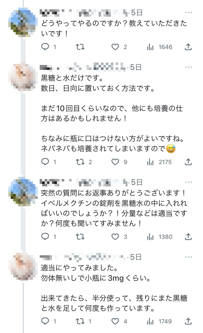 反ワクチン イベルメクチン 培養 成功 黒糖 砂糖水 発酵 密造酒に関連した画像-03