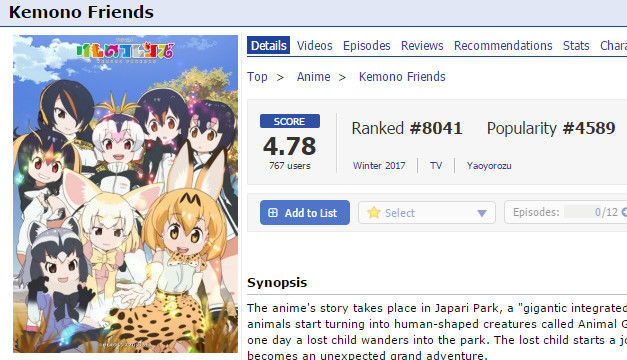 悲報 けものフレンズ 海外でクソアニメ認定される ひどーい W オレ的ゲーム速報 刃