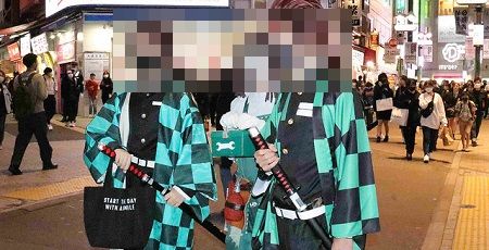 渋谷 ハロウィン コスプレ 自粛 仮装 炭治郎 新型コロナウイルスに関連した画像-01