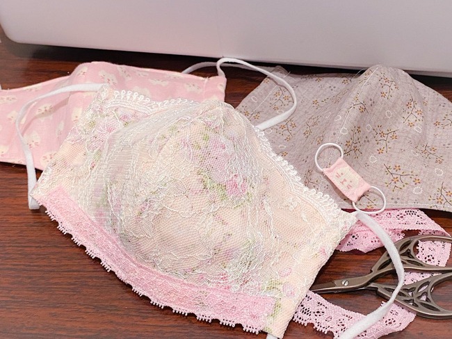 レース エレガント マスク 自作 ブラジャーに関連した画像-02