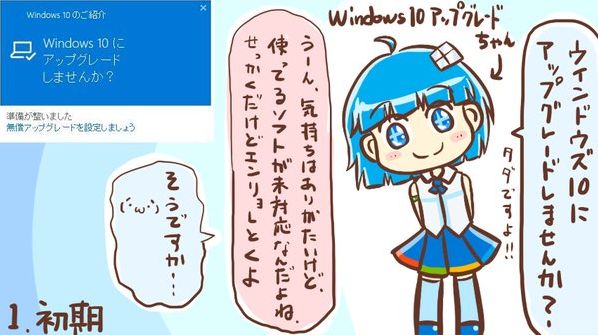 windows10 アップグレード 擬人化に関連した画像-01