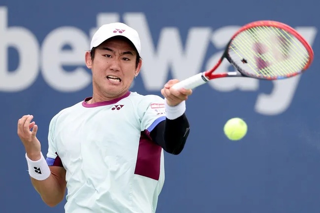 テニス 西岡良仁 ブチギレ ラケット 破壊 ボール 観客席 ペナルティ 敗退に関連した画像-01