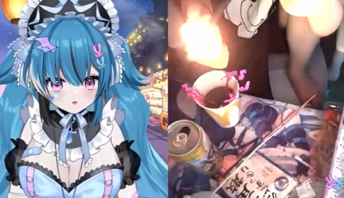 女性 VTuber アスティ 社不寶アスティ 室内 花火 線香花火 線香火花 火傷に関連した画像-01