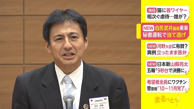 自民党　武井俊輔　当て逃げ　ひき逃げ　無保険　車検切れに関連した画像-01