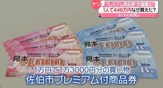 プレミアム付き商品券　446万円　大分県佐伯市に関連した画像-01