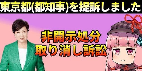 暇空茜 東京都庁 小池百合子 都知事 提訴 訴訟 開示請求 公文書 紛失に関連した画像-01