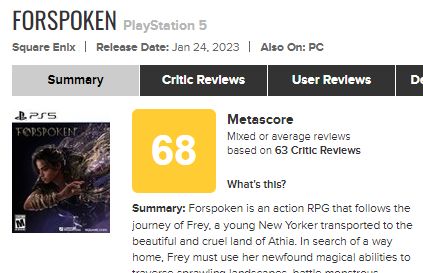 FORSPOKEN フォースポークン レビュー 評価 クソゲー FF15 メタスコアに関連した画像-03
