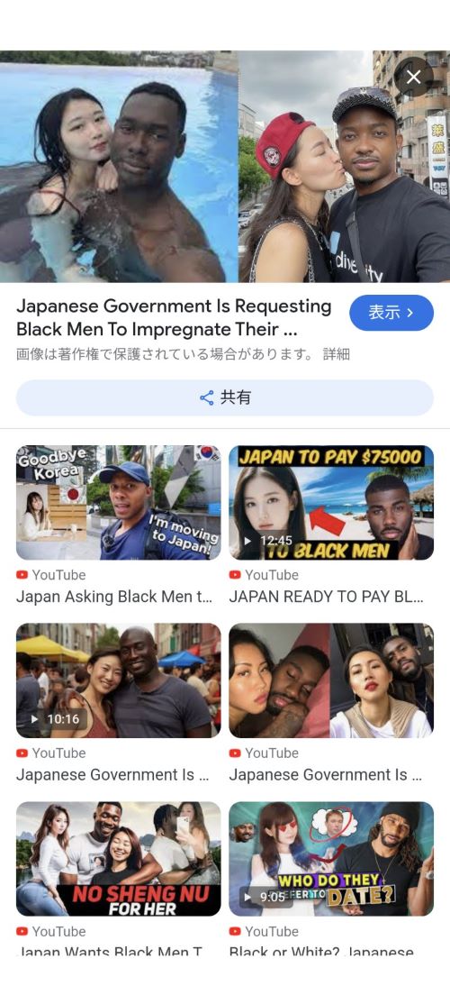 黒人 日本人女性 妊娠 日本政府 デマ 悪質 移民に関連した画像-02