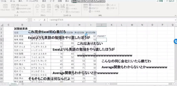 エクセルで打ち間違えたらニコニコ動画風に煽ってくるマクロ開発しました これはうざすぎるwwwwwwwww オレ的ゲーム速報 刃
