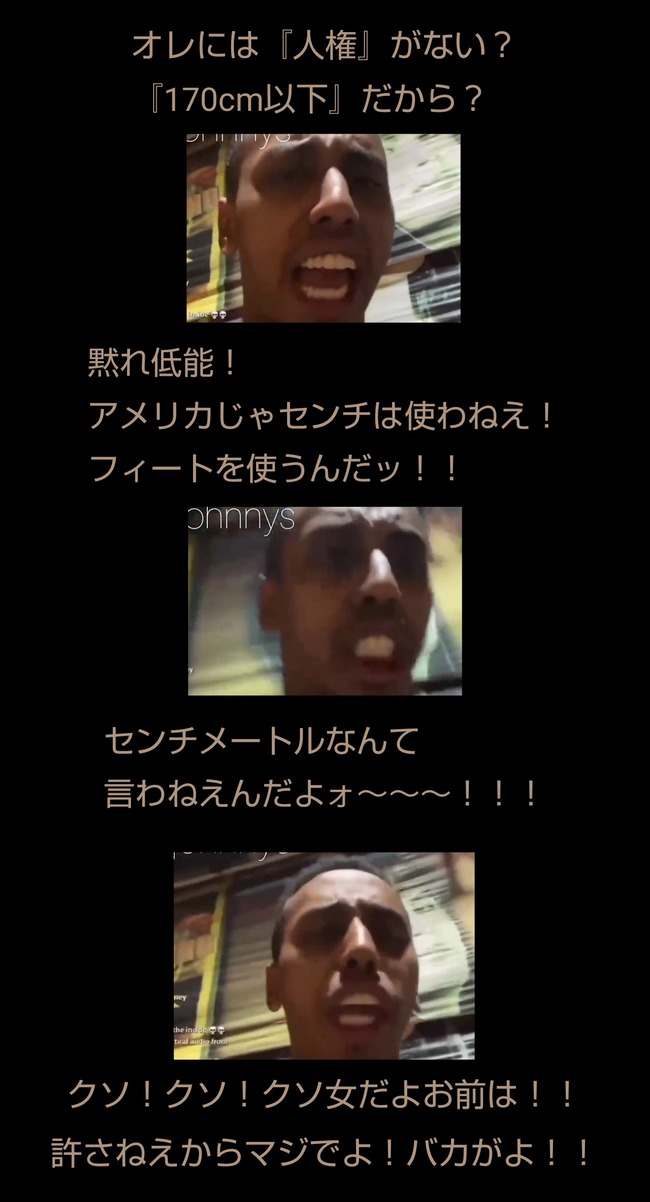 黒人 YouTuber 迷惑 原爆 ジョニーソマリ チビ たぬかなに関連した画像-06