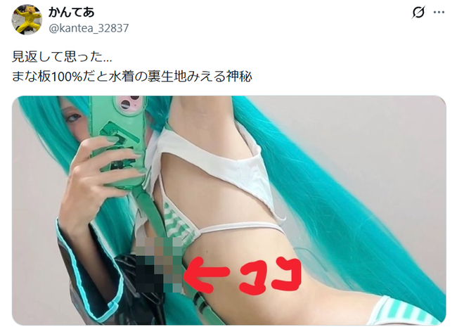 かんてあ 初音ミク コスプレ コスプレイヤー まな板 水着に関連した画像-02