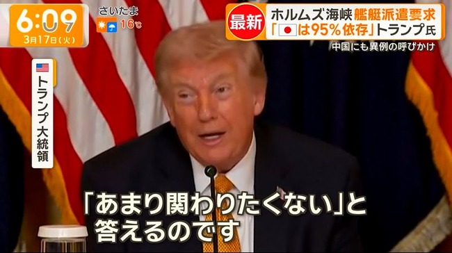 トランプ大統領 ホルムズ海峡 艦船派遣 日本 韓国 ドイツ 対応 不満に関連した画像-05