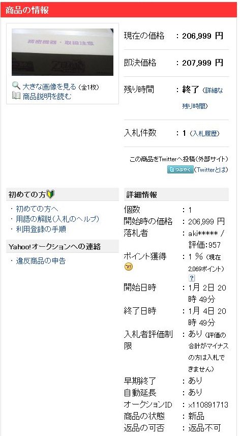ゼルダのオークション